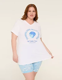 Comfy Cotton Tunic Tee & Bike Short PJ Set