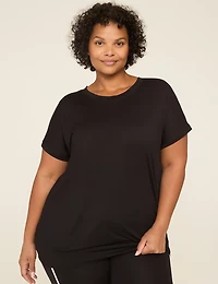 LIVI Soft Crew-Neck Banded-Bottom Tee