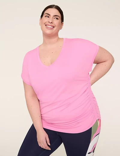 LIVI Soft Ruched-Side Tee