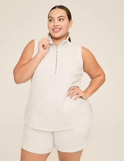 LIVI Ribbed Journey Sleeveless Half-Zip Top