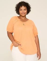 Braided Keyhole-Neck Top