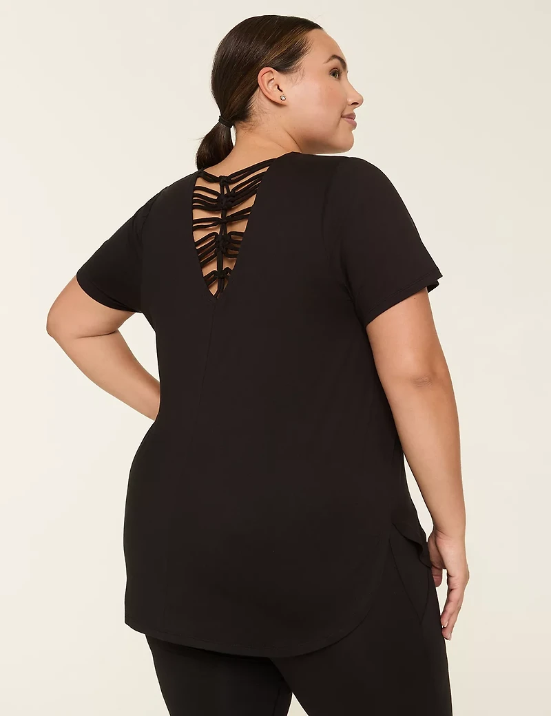 LIVI Soft Macrame Back-Detail Tee