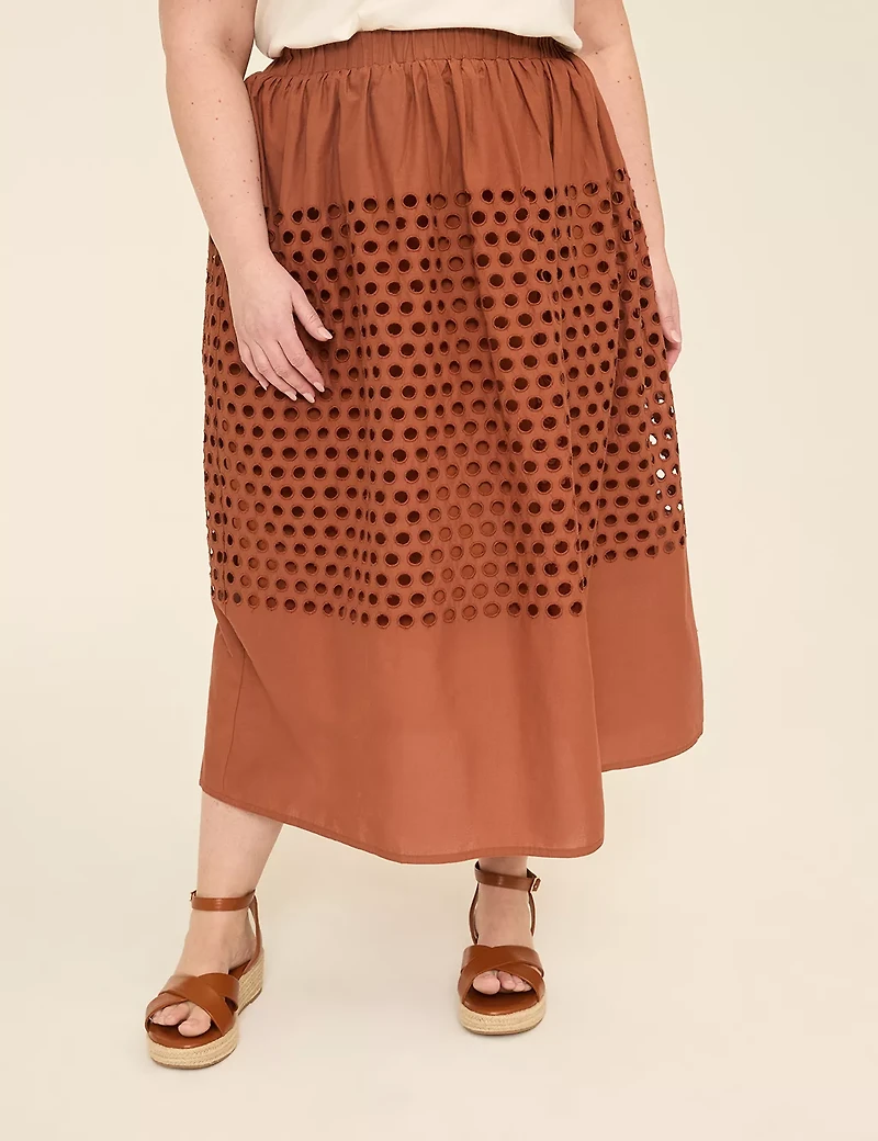 Eyelet Maxi Skirt