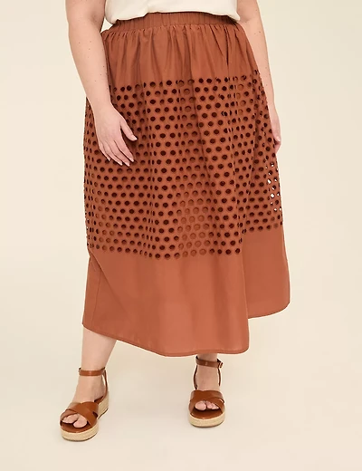 Eyelet Maxi Skirt
