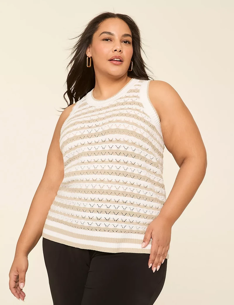 Open-Stitch Sweater Tank