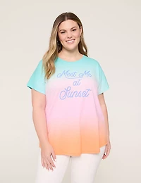 Scoop-Neck Meet Me At Sunset Graphic Tee