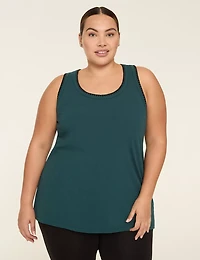 LIVI Ribbed Crochet-Detail Tank