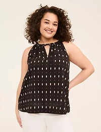 Swing Split-Neck Halter Popover Top