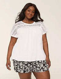 Crochet-Yoke Dolman-Sleeve Top