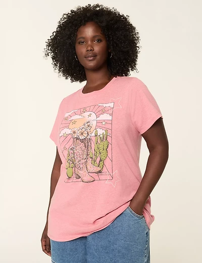 Foiled Star & Cowboy Boots Graphic Tee