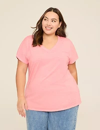 Dolman-Sleeve V-Neck Tee