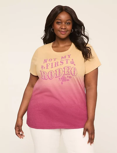Rhinestone & Ombre Not My First Rodeo Graphic Tee