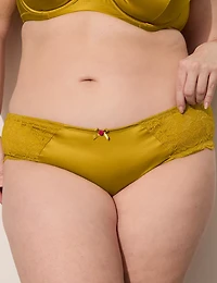 Satin Lace-Back Cheeky Panty