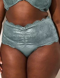 Foiled Lace Wide-Side Thong