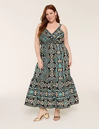 Smocked Surplice Maxi Dress