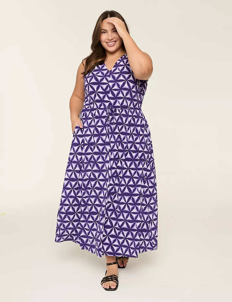 Swing Tie-Waist Jersey Maxi Dress