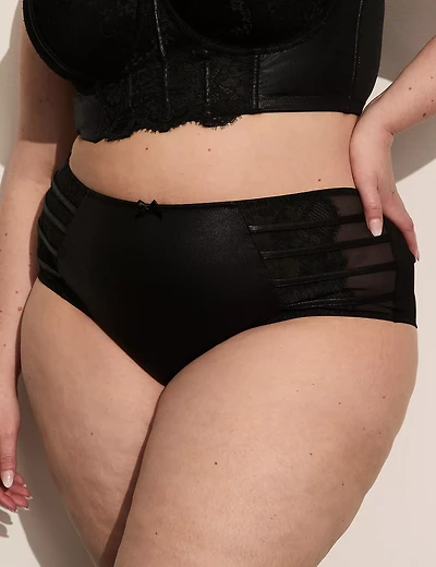 Faux-Leather Cheeky Brief Panty