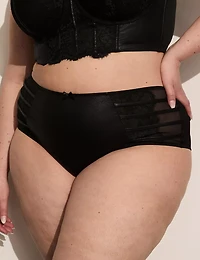 Faux-Leather Cheeky Brief Panty