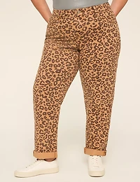 Boyfriend Fit Printed Leopard Jean