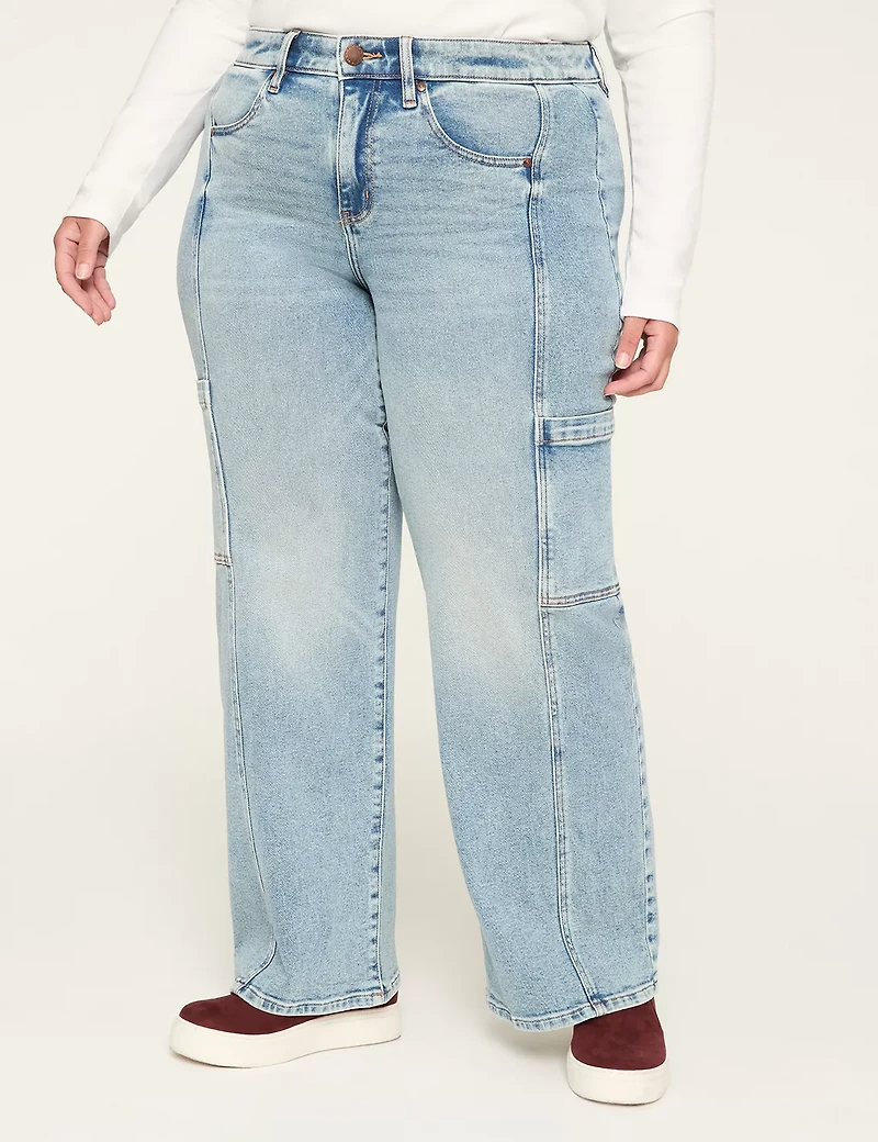 Relaxed Straight Fit Cargo Jean