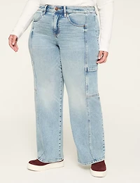 Relaxed Straight Fit Cargo Jean
