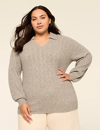Collared V-Neck Sweater