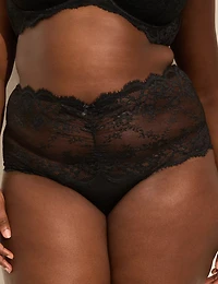 Crotchless Lace Wide-Side Thong