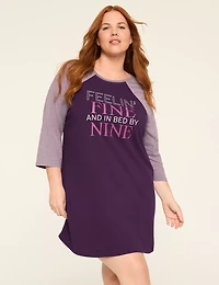 Comfy Cotton 3/4-Sleeve Sleepshirt