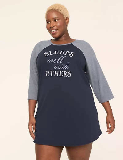 Comfy Cotton 3/4-Sleeve Sleepshirt
