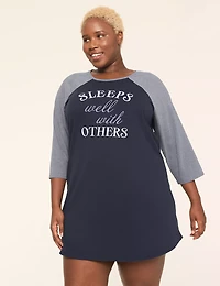 Comfy Cotton 3/4-Sleeve Sleepshirt