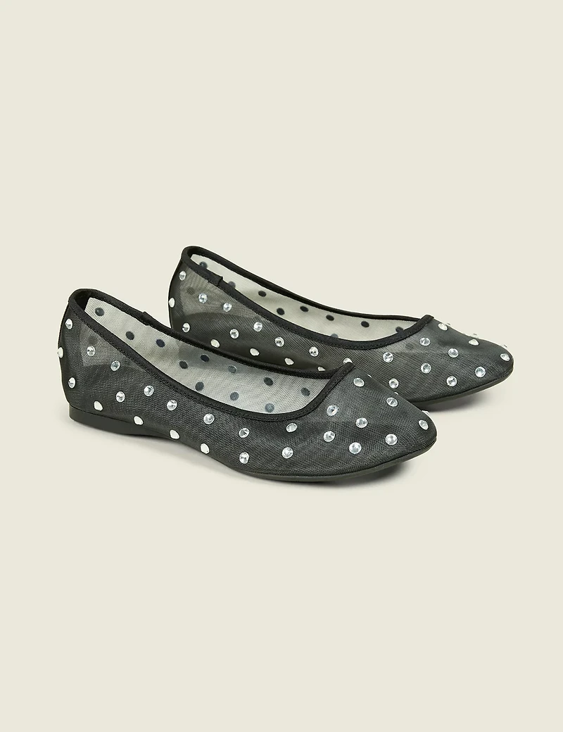 Dream Cloud Mesh Rhinestone Ballet Flat