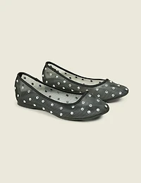 Dream Cloud Mesh Rhinestone Ballet Flat