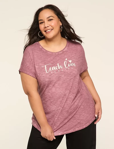 Teach Love Dolman-Sleeve Graphic Tee