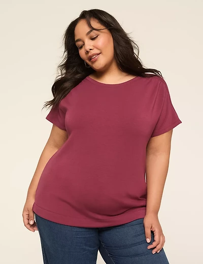 Journey Dolman-Sleeve Shirred-Shoulder Top