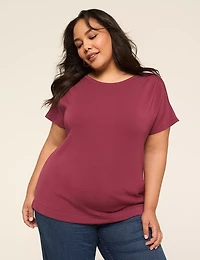 Journey Dolman-Sleeve Shirred-Shoulder Top