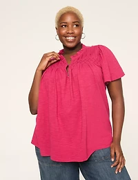 Pintuck & Smoked-Yoke Top