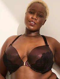 Foil Shimmer Front-Close Longline Boost Plunge Bra