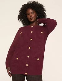 Cable Knit Button-Front Cardigan
