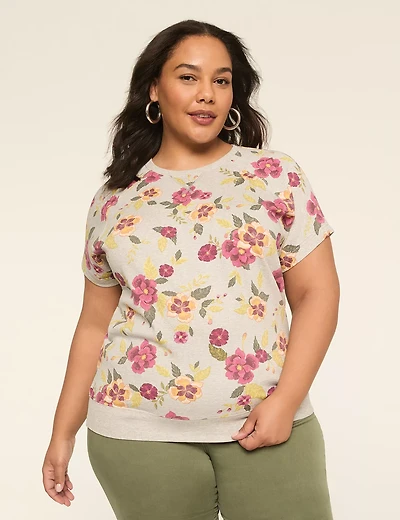 Short Sleeve Crew-Neck Sweatshirt