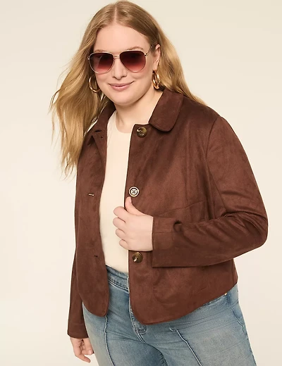 Faux-Suede Short Jacket