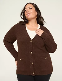 Long-Sleeve Button-Front Cardigan