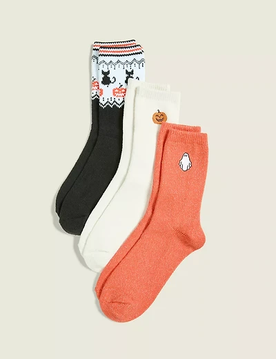 3-Pack Boot Socks - Halloween Whimsy