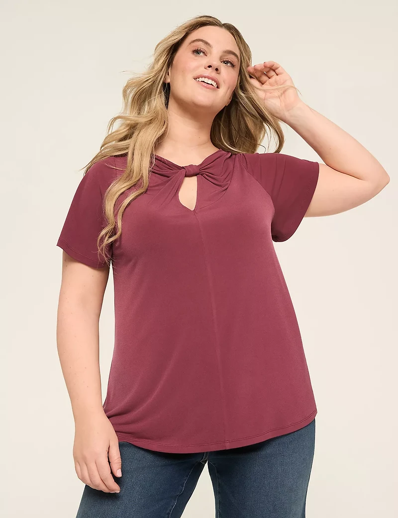 Keyhole Knotted-Neck Top