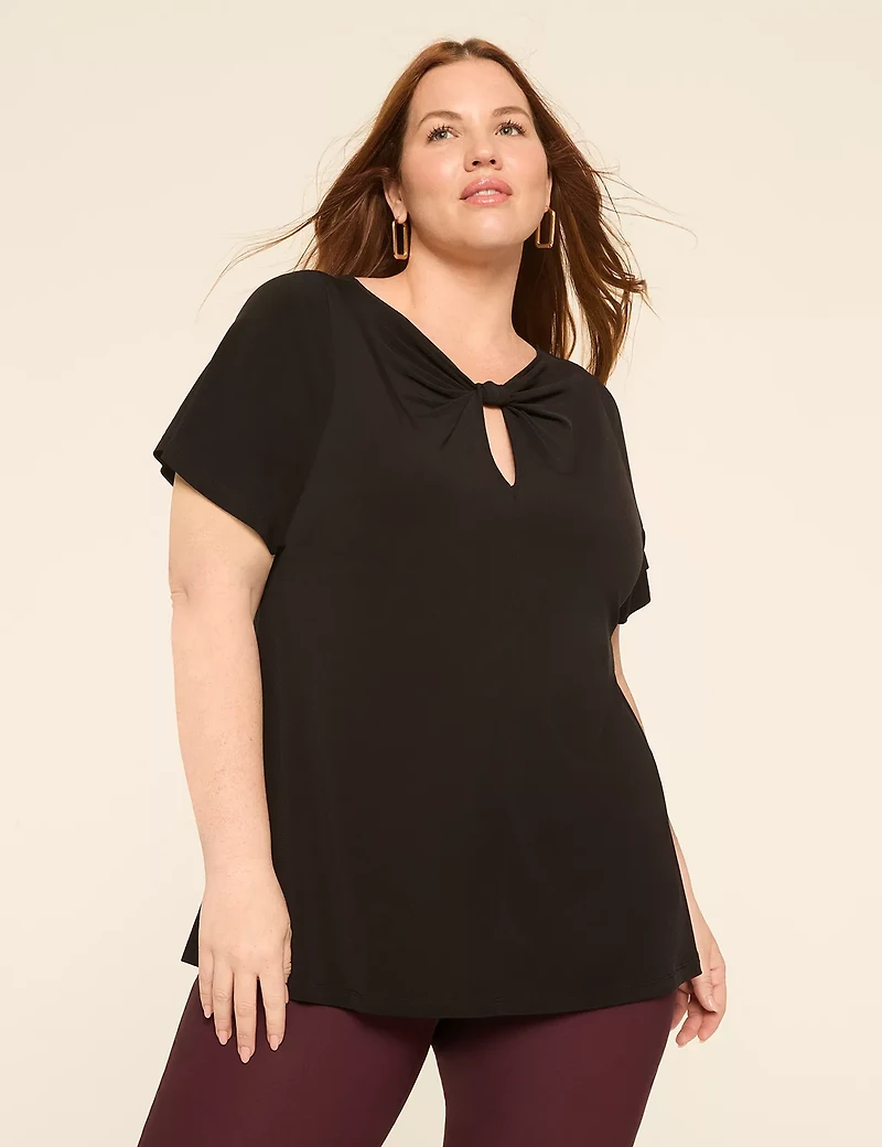 Keyhole Knotted-Neck Top