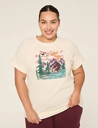 LIVI French Terry Short-Sleeve Crew-Neck Sweatshirt