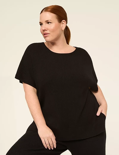 LIVI Short-Sleeve Crew-Neck Sweater