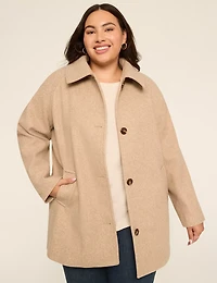 Faux-Wool Car Coat