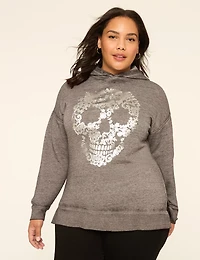 Foiled Relaxed Skeleton Graphic Hoodie