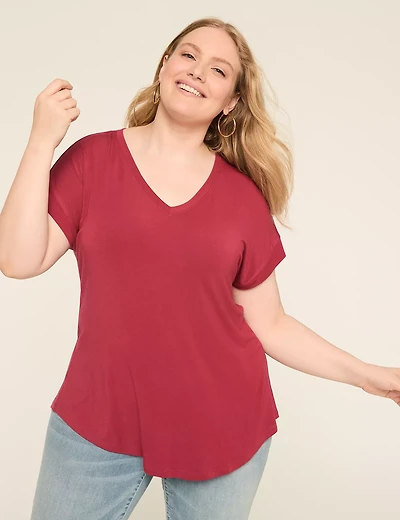 DreamFeel V-Neck Dolman-Sleeve Tee