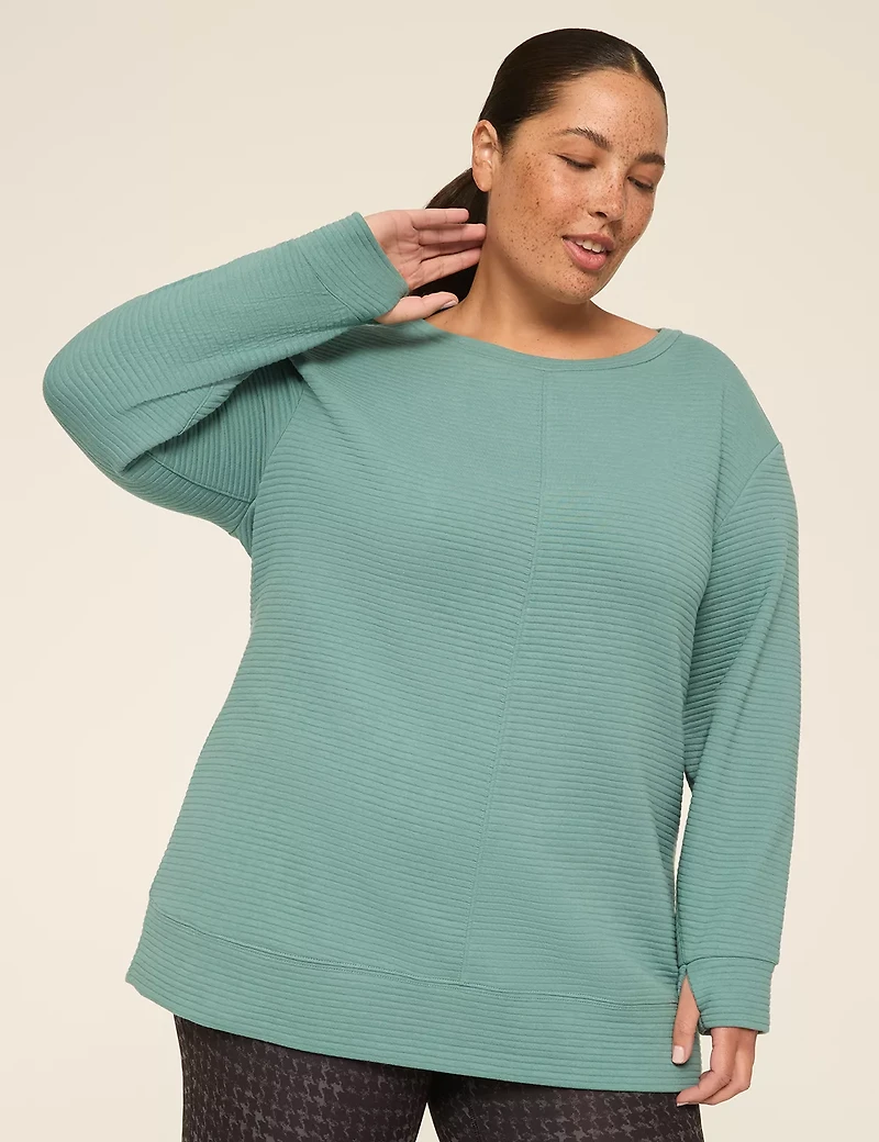 LIVI Long-Sleeve Boatneck Textured Top